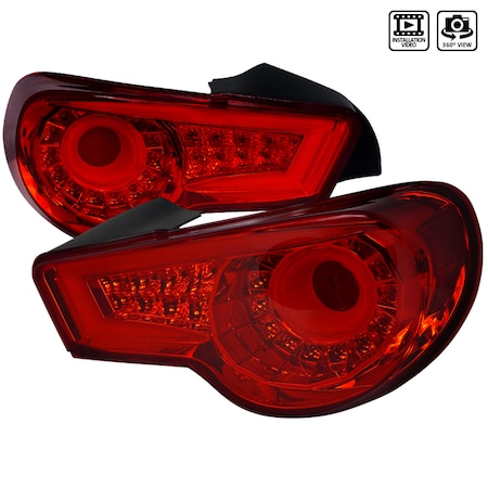 Spec-D Tuning 12-16 Scion Frs Brz Sequential LED Tail Lights- Red LT-FRS12RLED-SQ-TM